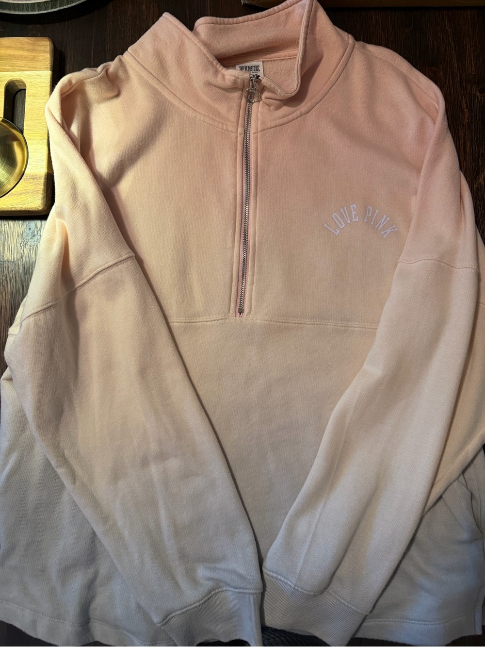 Victoria's Secret PINK Half-Zip Pullover in Pale Pink